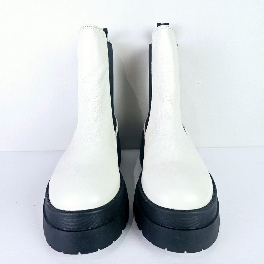 Musse & Cloud White & Black Chelsea Biena Ankle-Boots, Made in Spain, Sz 10 - Picture 4 of 8